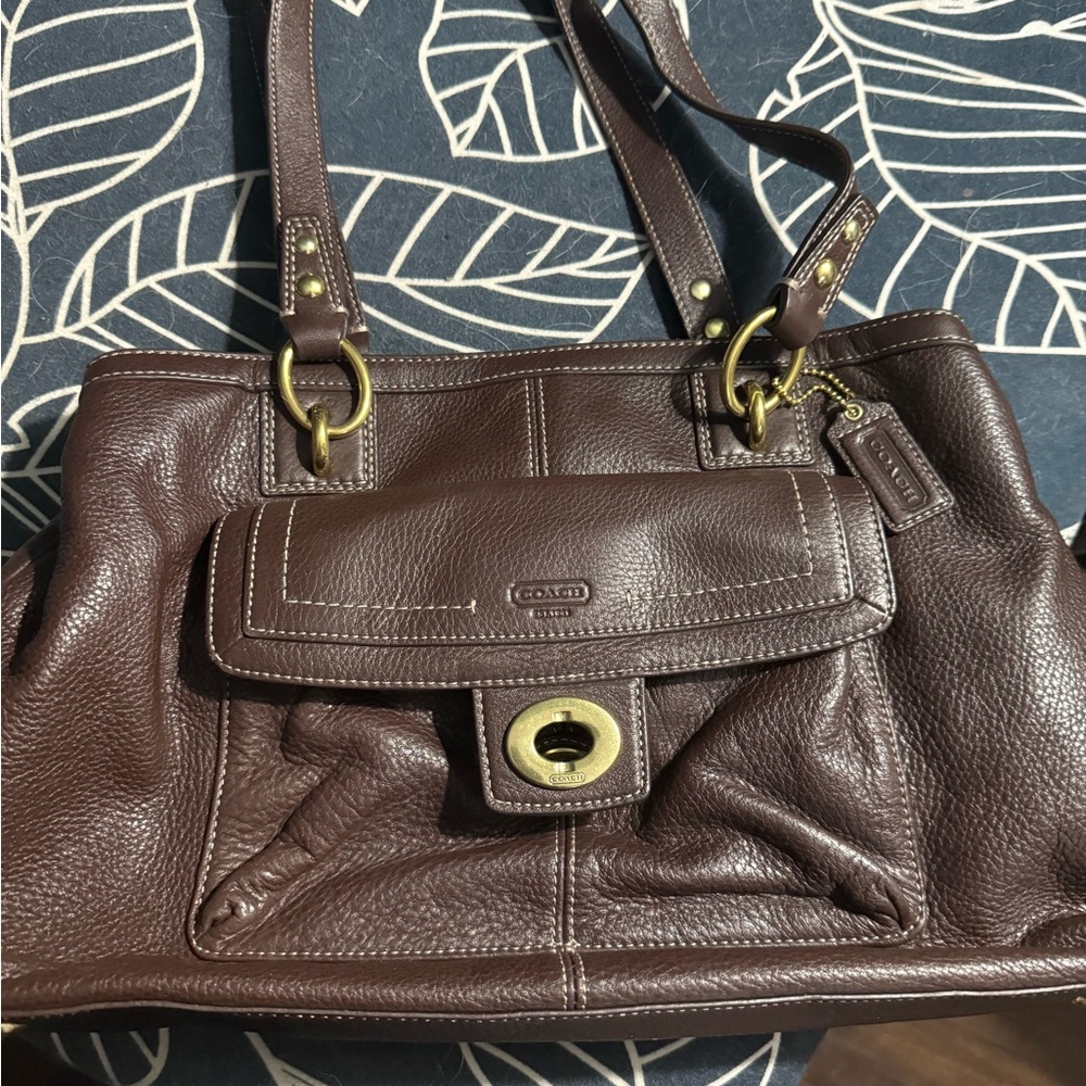 Coach Dark Brown Leather Shoulder Bag
